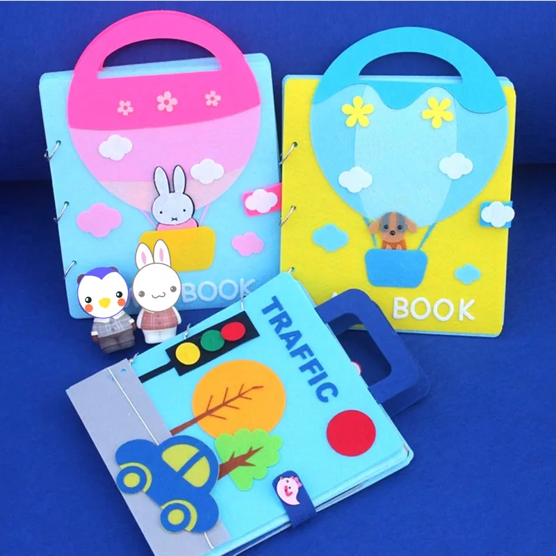 Тихие книги наборы ремесел ручная работа швейная ткань книга войлочные животные