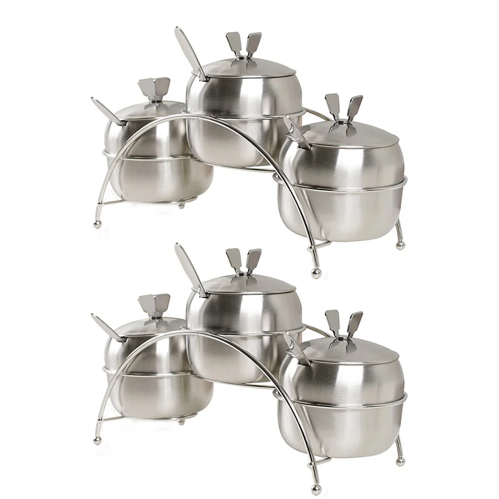 Кухня поставки Банки держатель ложек стойку набор Нержавеющая сталь приправа