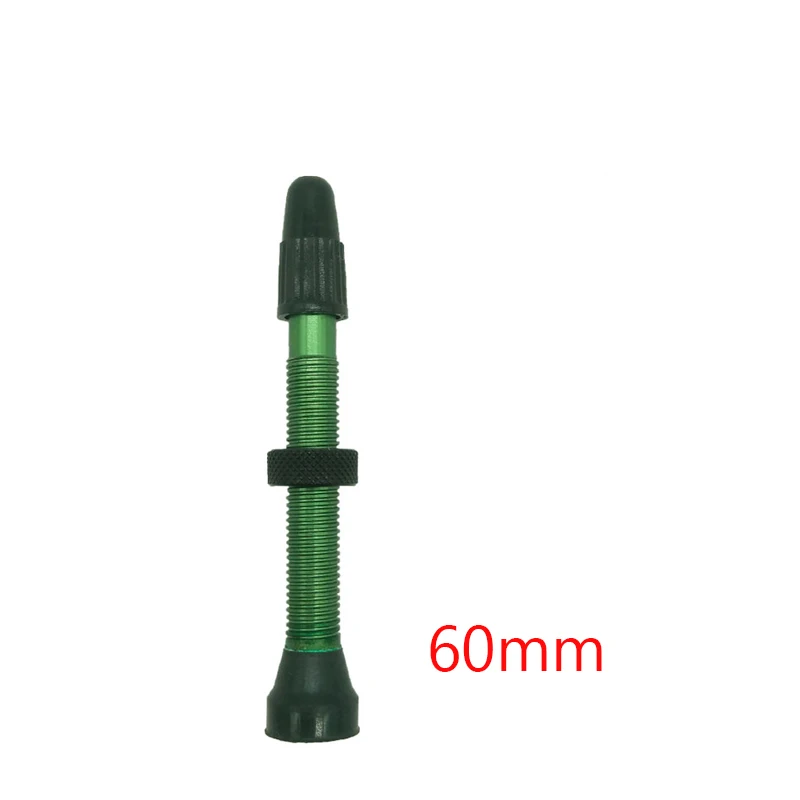 green 60mm 1 шт. бескамерный клапан для шоссейного велосипеда MTB бескамерный готовый клапан для шин Presta 48 мм 60 мм - Цвет: green 60mm