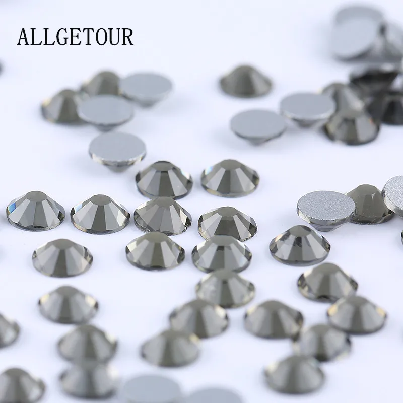 Allgetour ss3-ss30 черный diamon Блестящий Кристалл Стразы аппликация Flatback Номера для