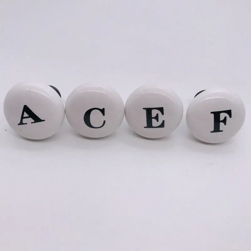 Cute for Kids Room Vintage Cabinet Knobs and Pulls 8 Pack Ceramic White Painted with ABC Letter Design | Обустройство дома