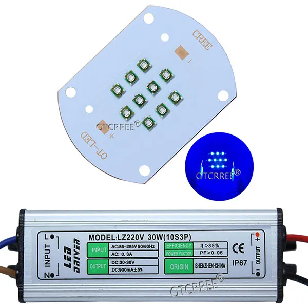 Hydroponice CREE 30W COB led grow light chip XPE Royal Blue 450nm Deep Red 660nm for Indoor Plant Seedling Grow and Flower - Испускаемый цвет: XPE 450nm.Driver