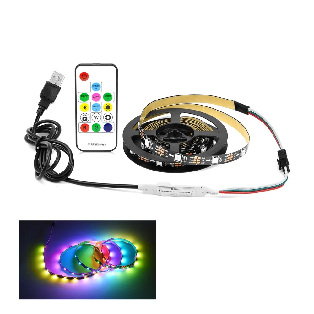 AIMENGTE DIY Мечта цвет фея светодиодный свет шкафа DC5V Пиксельная адресация RGB USB Светодиодная лента для V гардероб лестница Рождество