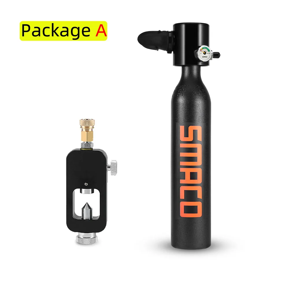 Package A Новое SMACO оборудование для дайвинга л Мини баллон для подводного плавания кислородный резервуар для подводного плавания аксессуары для подводного дыхания - Цвет: Package A