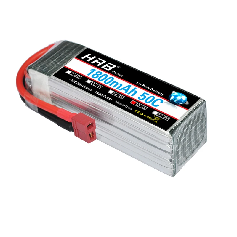 HRB Lipo 2S 3S 4S 5S 6S батарея 7,4 V 11,1 V 14,8 V 18,5 V 22,2 V 1800mAh 50C max 100C Lipo батарея для RC автомобилей Trex 500 самолет