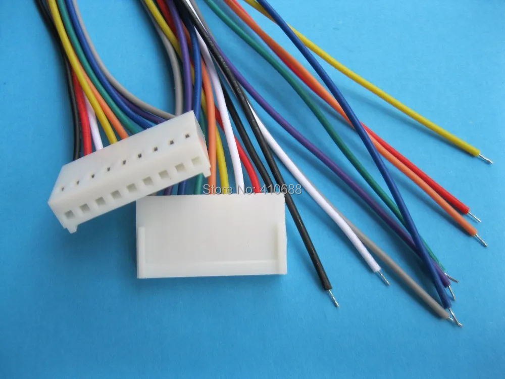 100 шт. 2510 шаг 2 54 мм 9-контактный Гнездовой разъем с 26AWG 300 соединительный кабель |