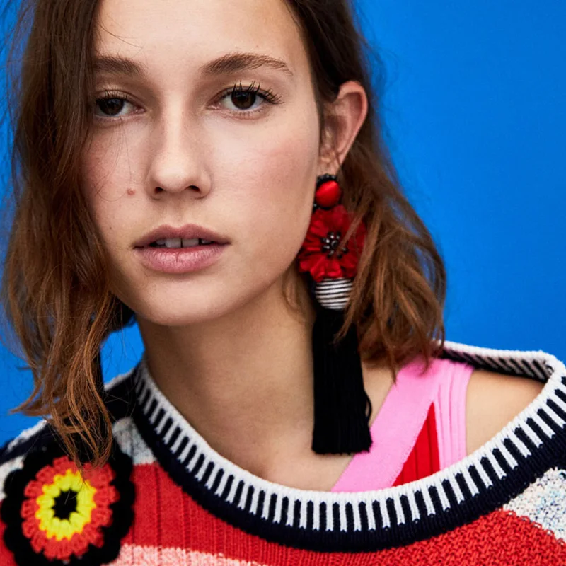 Богемные Макси серьги ювелирные изделия этнические Цветочные дизайнерские