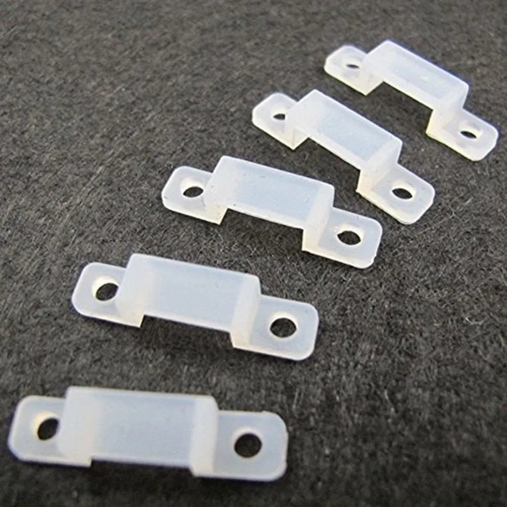 10Pcs Silicon clip led Connector RGB LED For 10mm Width PCB Light Strip Flexible Strips fixing holder Clips | Обустройство дома