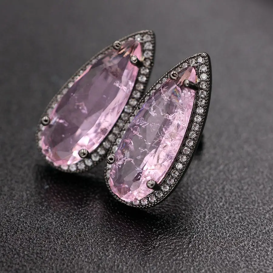 Женские серьги гвоздики из натурального камня с кристальным стеклом|earrings natural