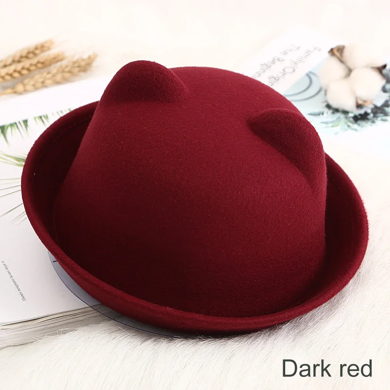 Dark red a REAKIDS/Детская кепка-ведро для мальчиков и девочек; летняя шапка для маленьких девочек; модная солнцезащитная Кепка для маленьких девочек; детская Шерстяная кепка - Цвет: Dark red a