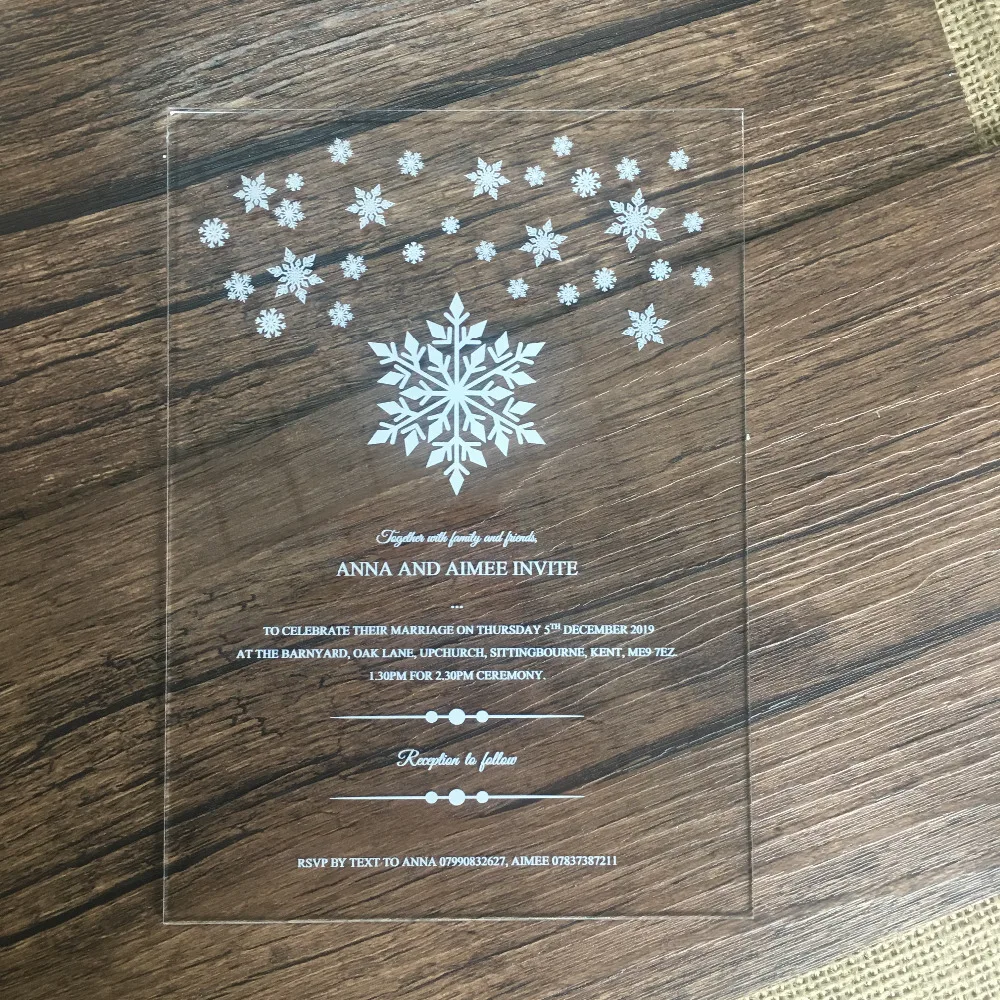 5 шт. бесплатный дизайн красочная печать акриловая пригласительная открытка