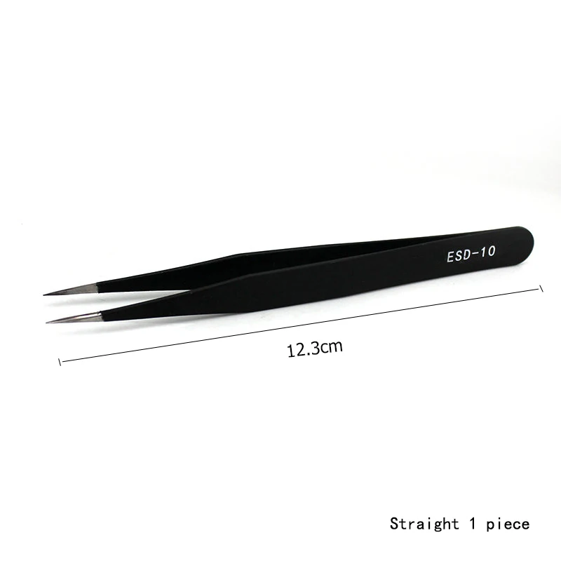 straight 1piece 12.3 Qiao отличное качество пинцет изгиб+ прямой из нержавеющей стали промышленный Антистатический пинцет с перекрещенным захватом вспомогательные инструменты для шитья - Цвет: straight 1piece 12.3
