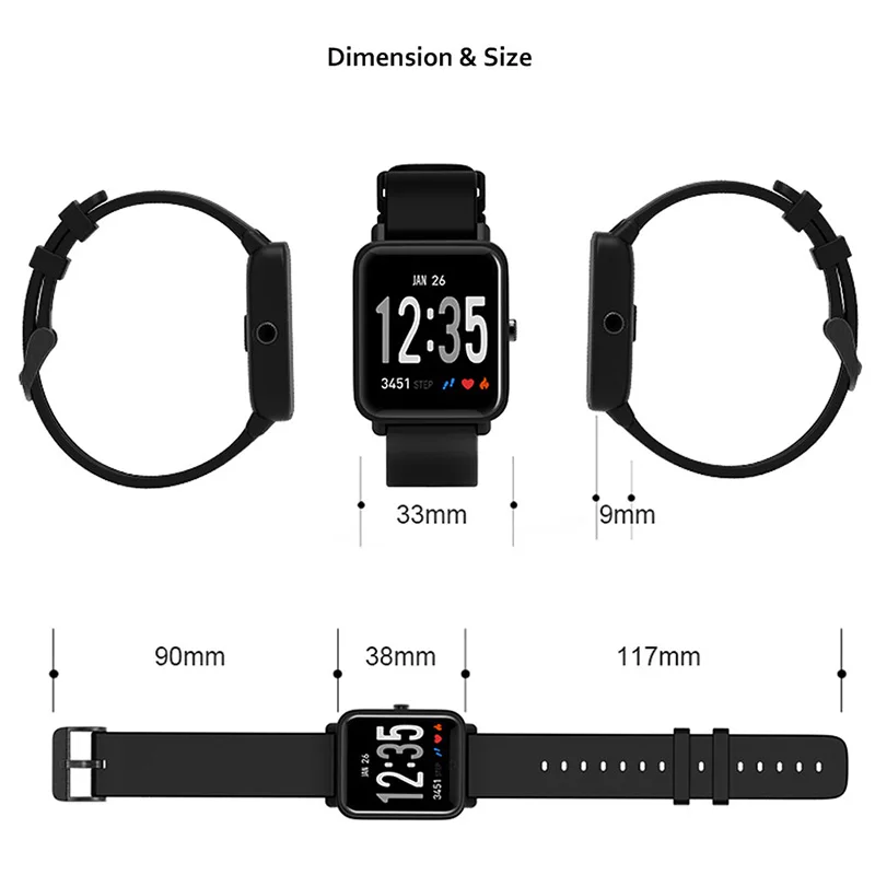 Smartwatch Men's Heart Rate Monitor Smart Watch Calorie Sport Bracelect Women Man Wrist Intelligent Bluetooth Waterproof | Наручные
