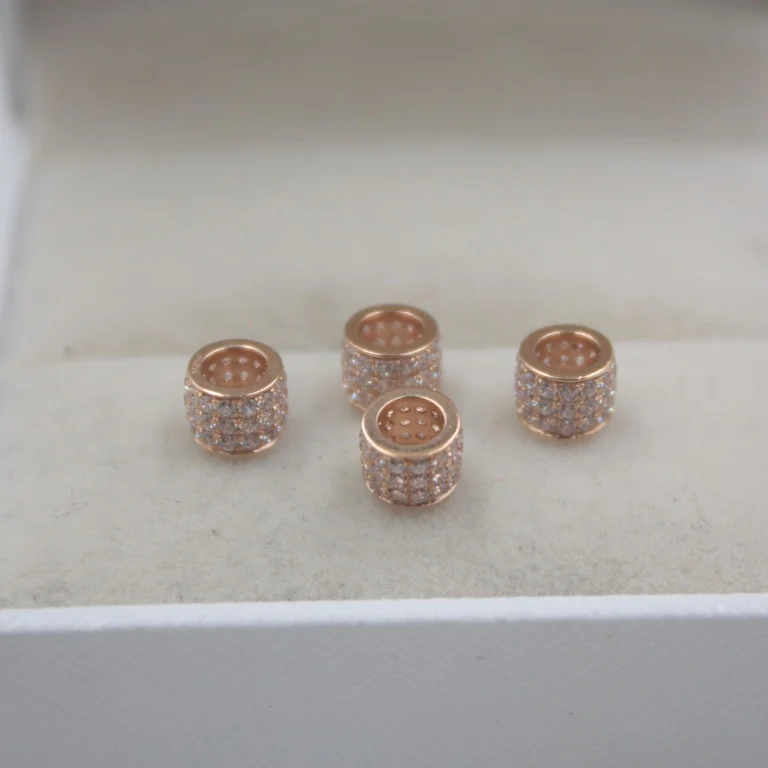 1 шт. Au750 Pure 18K розовое золото Кулон Циркон бисера трубка женская удача(только 1 шт
