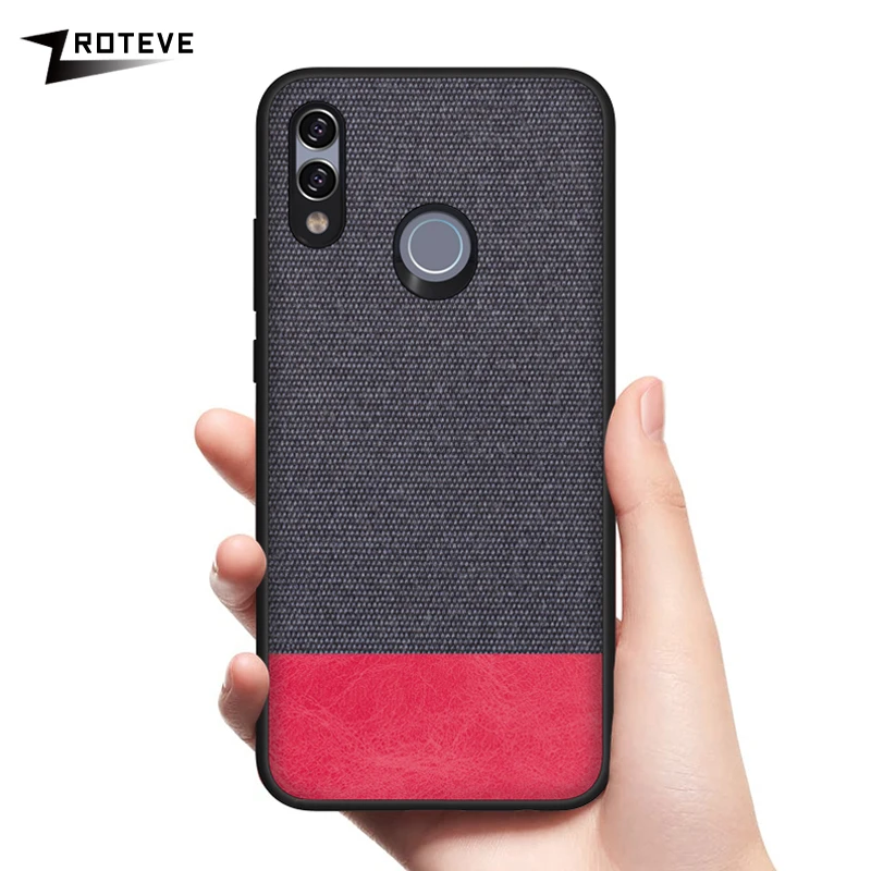Чехол для Huawei P Smart 2019 мягкая задняя панель из ТПУ с краями модный тканевый чехол