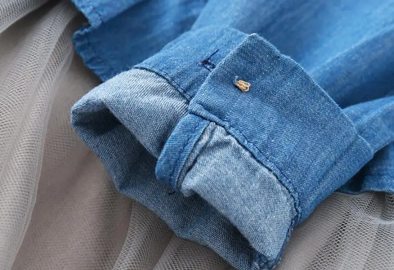 New 2018 Girl Denim dress Spring Autumn girls denim coat kids Clothes baby girl Jeans Jacket princess For 2-7T Outerwear | Детская