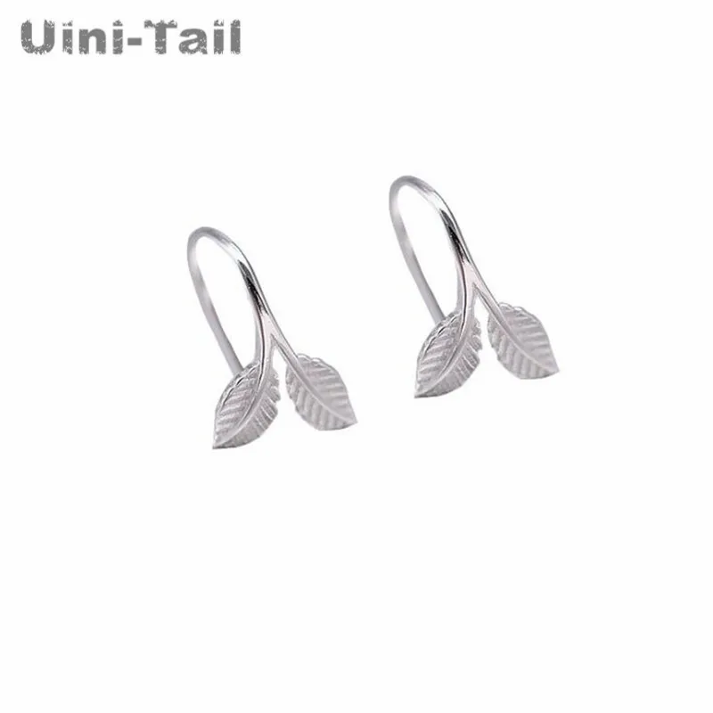 Uini-Tail Весенняя Новинка 925 тибетское серебро оригинальный дизайн свежие листья прорастание ушной крючок модные волнистые ювелирные изделия ED166 (art.: 7a93530b1) - 7a93530b1