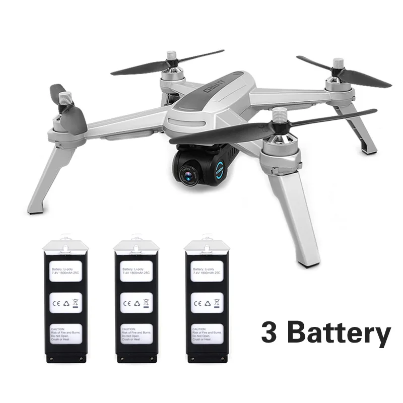 5G WiFi FPV Бесщеточный селфи 1080 P широкоугольная HD камера gps позиционирование складной Радиоуправляемый Дрон Квадрокоптер RTF Профессиональный беспилотник - Цвет: Gray 3 batteries