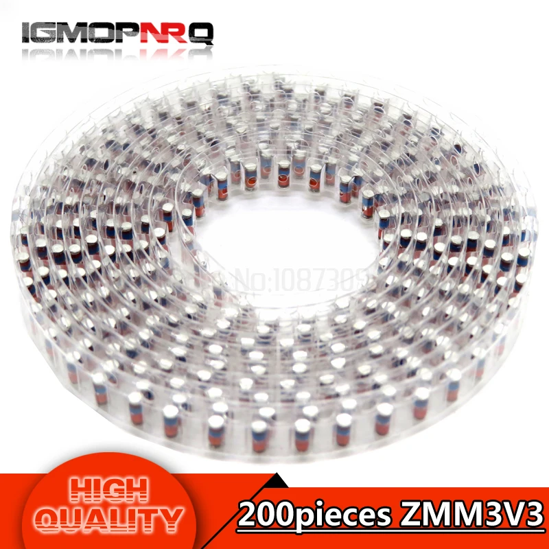 200 шт. 1/2W зенеровский диод ZMM 8V2 10 12 V 15V 16V 18V 3В 3V3 3V9 4V7 5V1 7V5 20V 24V диод - Цвет: ZMM 3V3