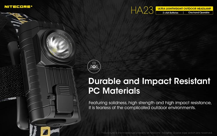 NITECORE HA23 CREE XP-G2 S3 светодиодный налобный фонарь 2AA портативный светильник весовой дизайн прочный PC материал светильник для спорта на открытом воздухе