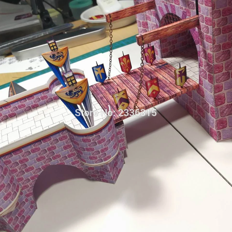 Бумажная поделка 57 см сделай сам спящий красавичный замок 3D бумажная модель