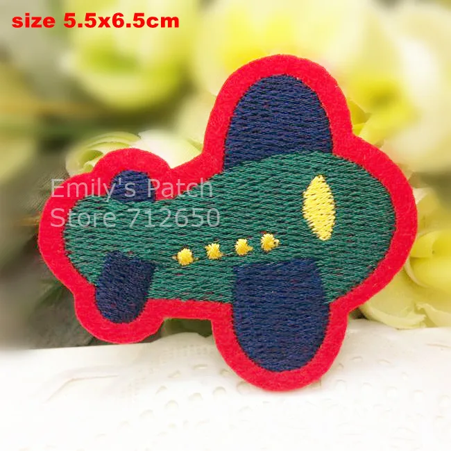 New arrival 10 pcs airplane Embroidered patches iron on cartoon Motif Applique hat bag shoe decor repair embroidery accessory | Дом и сад