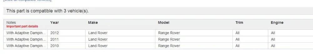 Сменная Пневматическая Пружина/пневматическая подвеска для Land Rover Range 2010 2012 Vogue L322