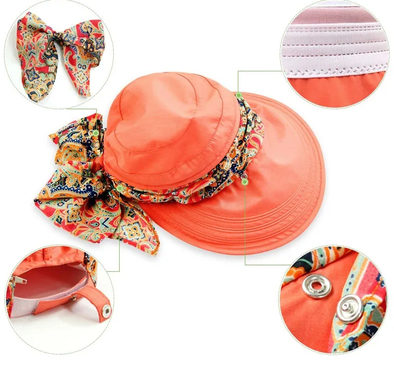 

SIMPLESHOW Glitter Ponytail Baseball Cap Women Summer Sun Multi-purpose Folding Sun Hat Empty Top Hat UV Cap OrangeY423