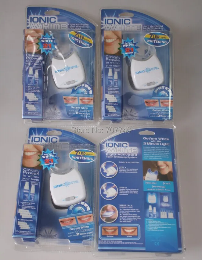2014 Новое Поступление Активированный 7 LED Отбеливание Зубов Системой ИОННЫХ БЕЛЫЙ