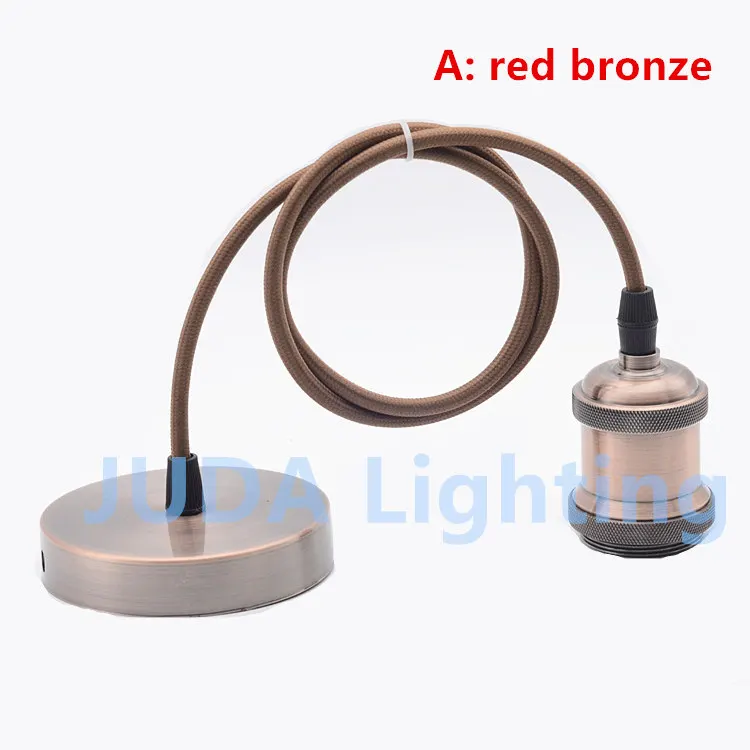 A - red bronze Ретро Эдисон E27 патрон для лампы Набор шнуров потолочный розовый навес с кабельным проводом для винтажных люстр светодиодный подвесной светильник - Цвет корпуса: A - red bronze