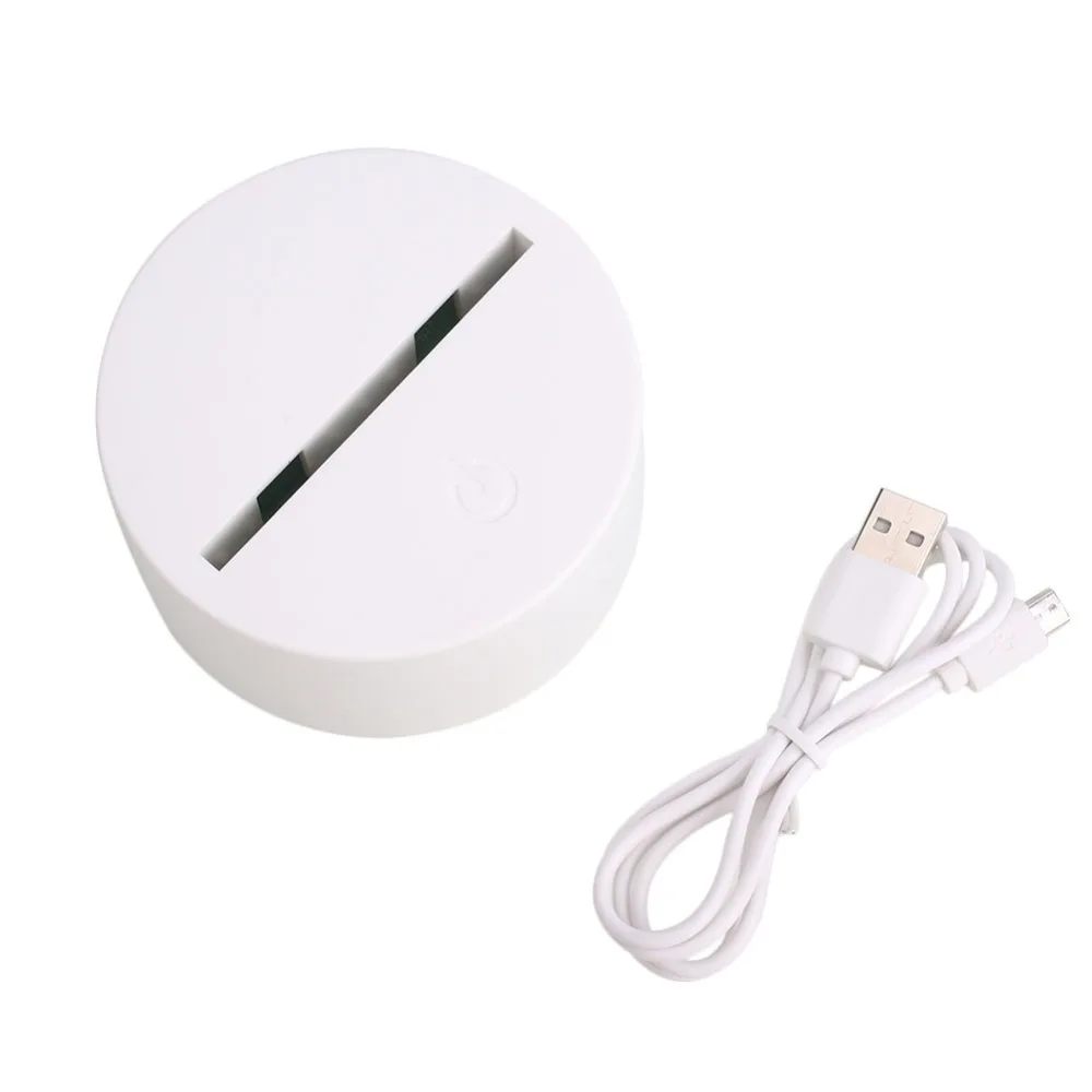 Светодиодный ночник держатель для док-станции 3D LED USB 7 цветов сенсорный