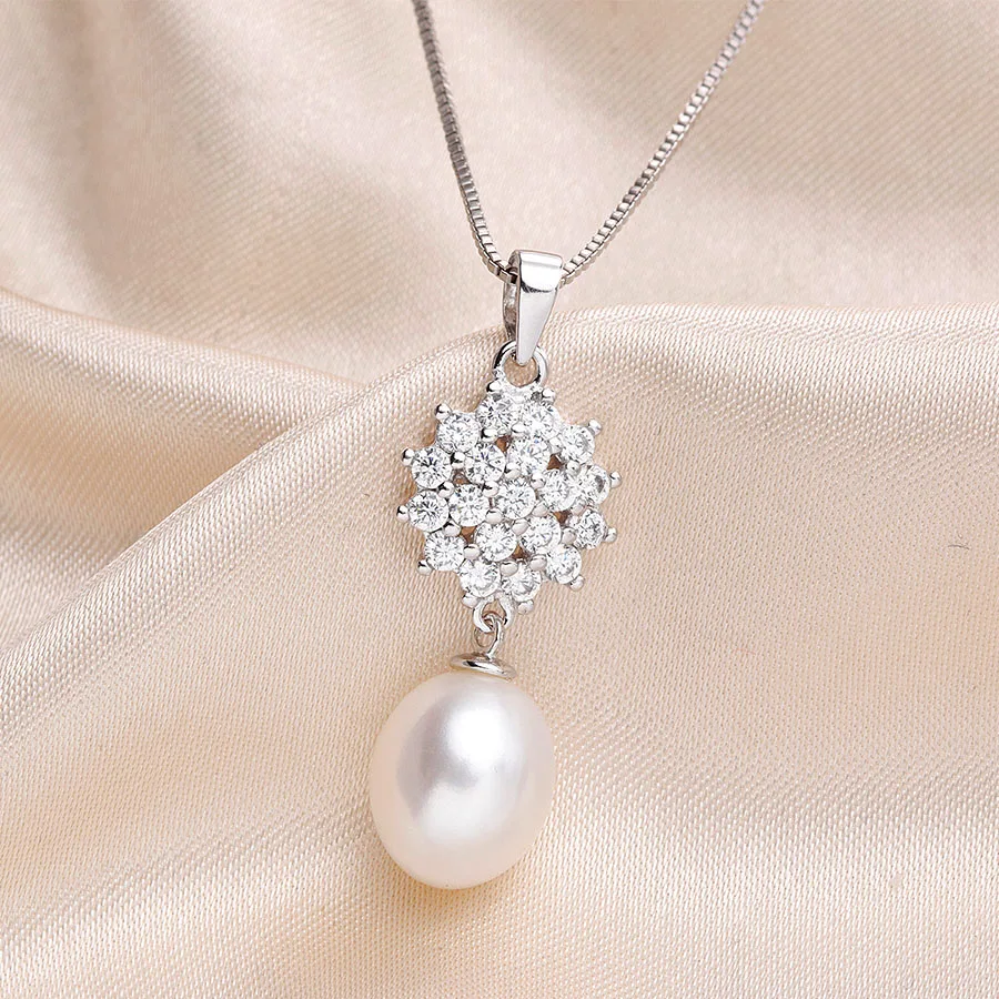 Женское жемчужное ожерелье из серебра 925 пробы с коробкой 45 см|box pendant|box boxbox women |