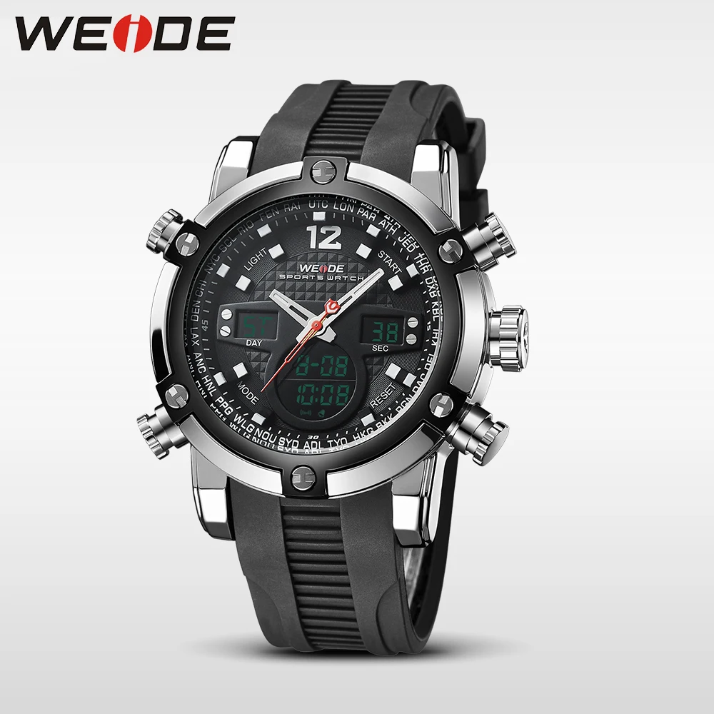 Популярный бренд часы 30 М Водонепроницаемость ЖК-кварц мужской Relogio секундомер