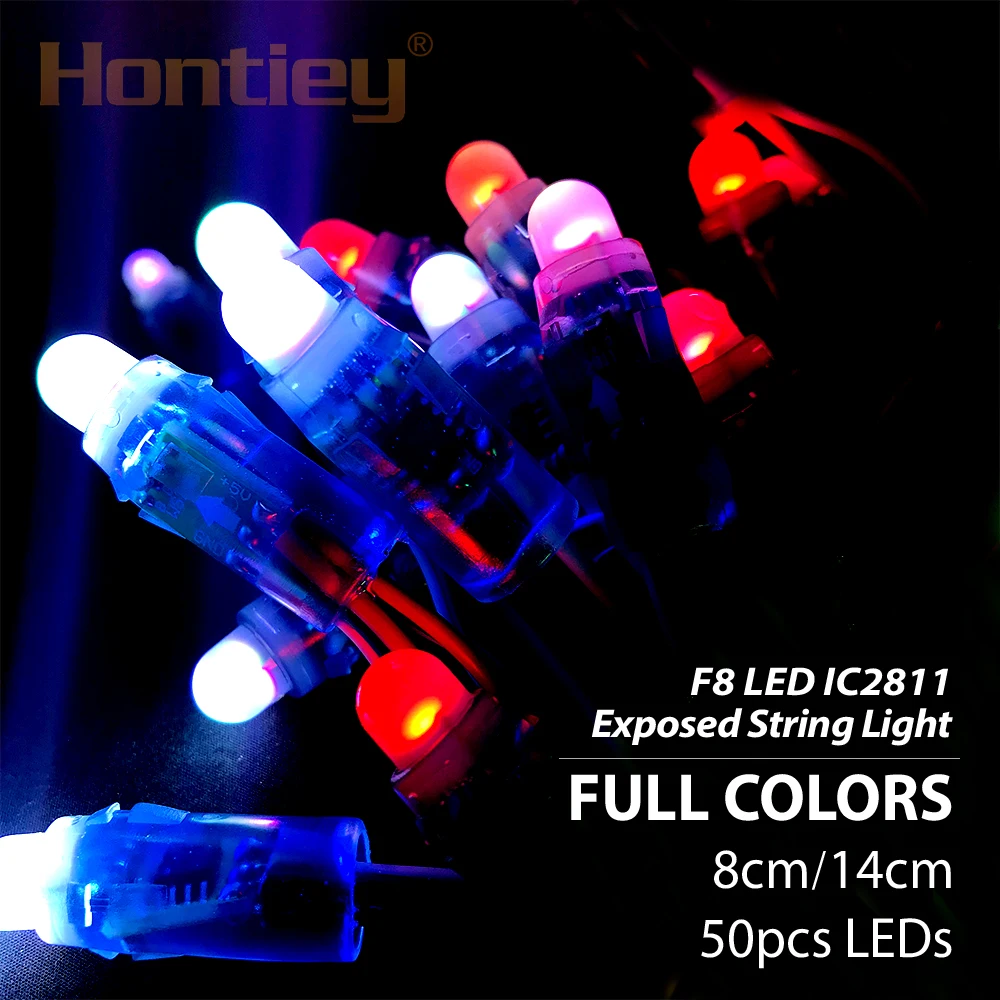 Hontiey светодиодный ленточный светильник 50 шт. 12 мм WS2811 IC полноцветный RGB DC 5 В