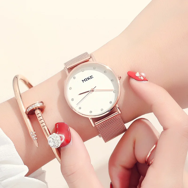 Ультратонкие женские часы повседневные кварцевые наручные из розового золота