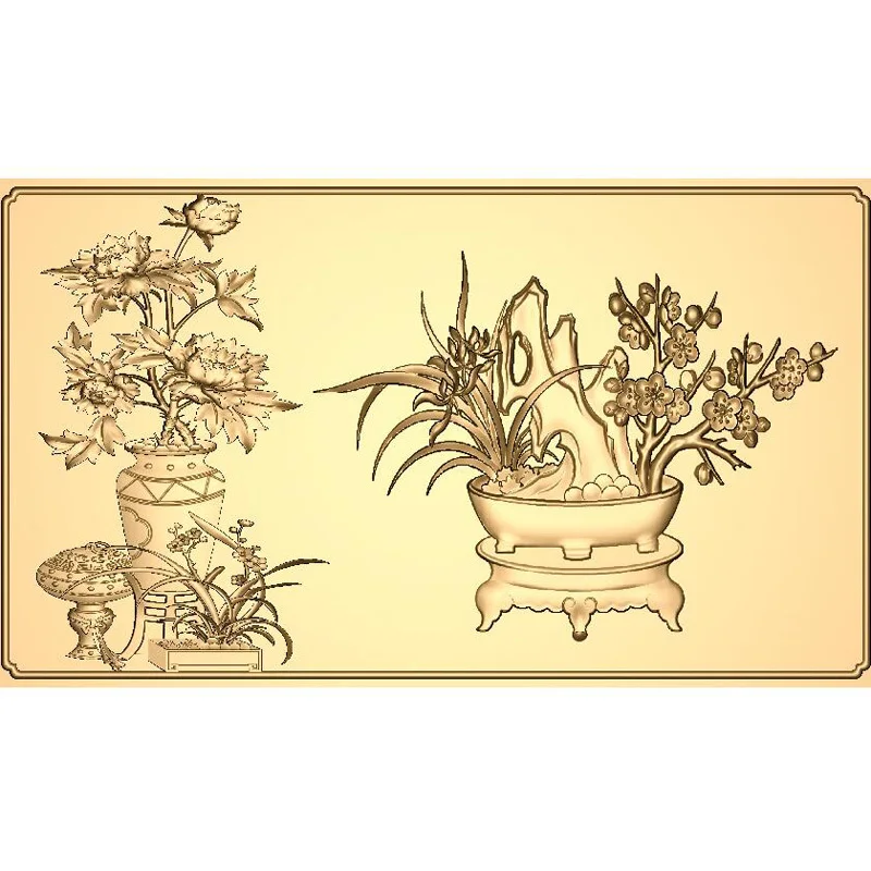 

Flowers 3D Model STL relief for cnc STL format Furniture flowers 3D STL format furniture decoration
