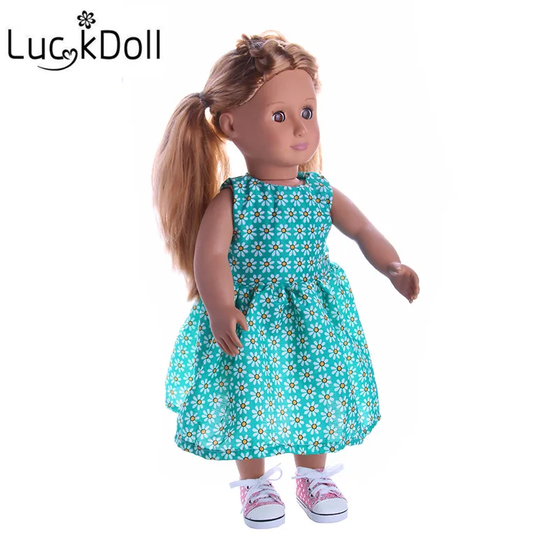 LUCKDOLL новое платье подходит для 18 дюймов Американский 43 см детская кукла одежда
