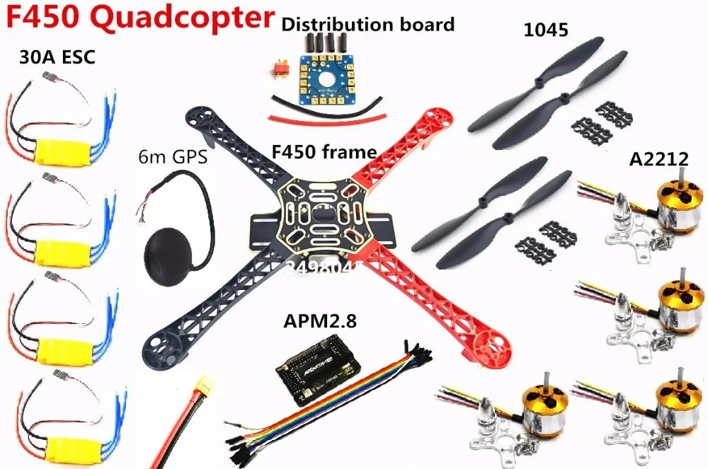 F450 Quadcopter Rack Kit Frame APM2.8 and 6M /7M GPS 2212 1000KV 30A 1045 prop | Игрушки и хобби