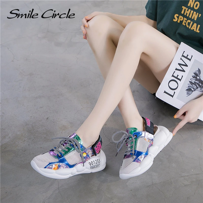 Smile Circle/2019 г. летние сандалии женская обувь на платформе Модные дышащие