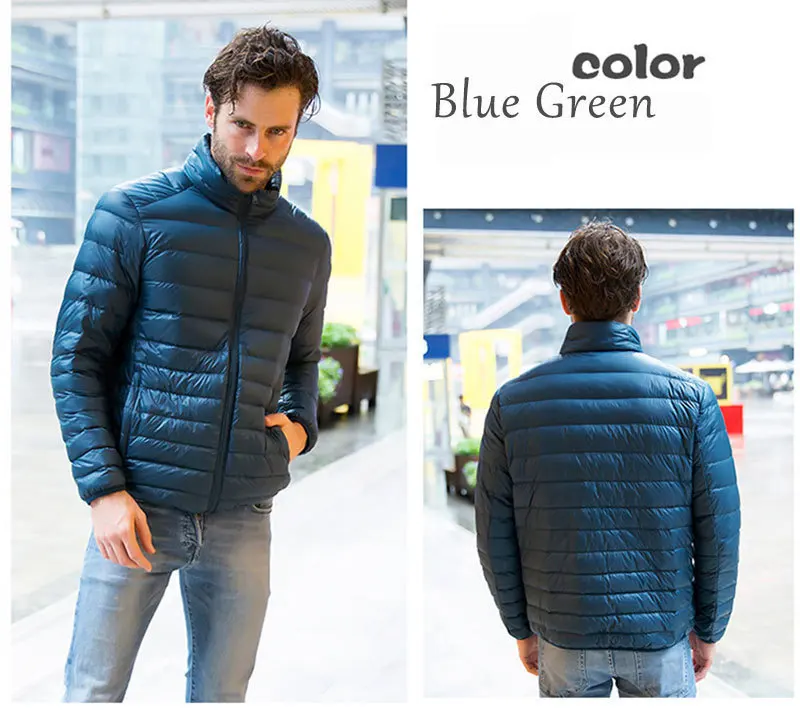 M~ 4XL, мужские зимние новые тонкие теплые пальто с воротником-стойкой, модные, 8 цветов, однотонные, универсальные, 90%, белые, утиные, мужские пальто
