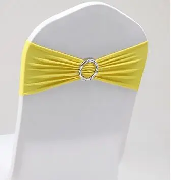 YELLOW 2 Цветной стул шт. Бургундия 100 sash атласная бант на стул спандекс лайкра галстук бабочка подходят все стулья свадебный банкет отель украшение Вечерние - Цвет: YELLOW 2