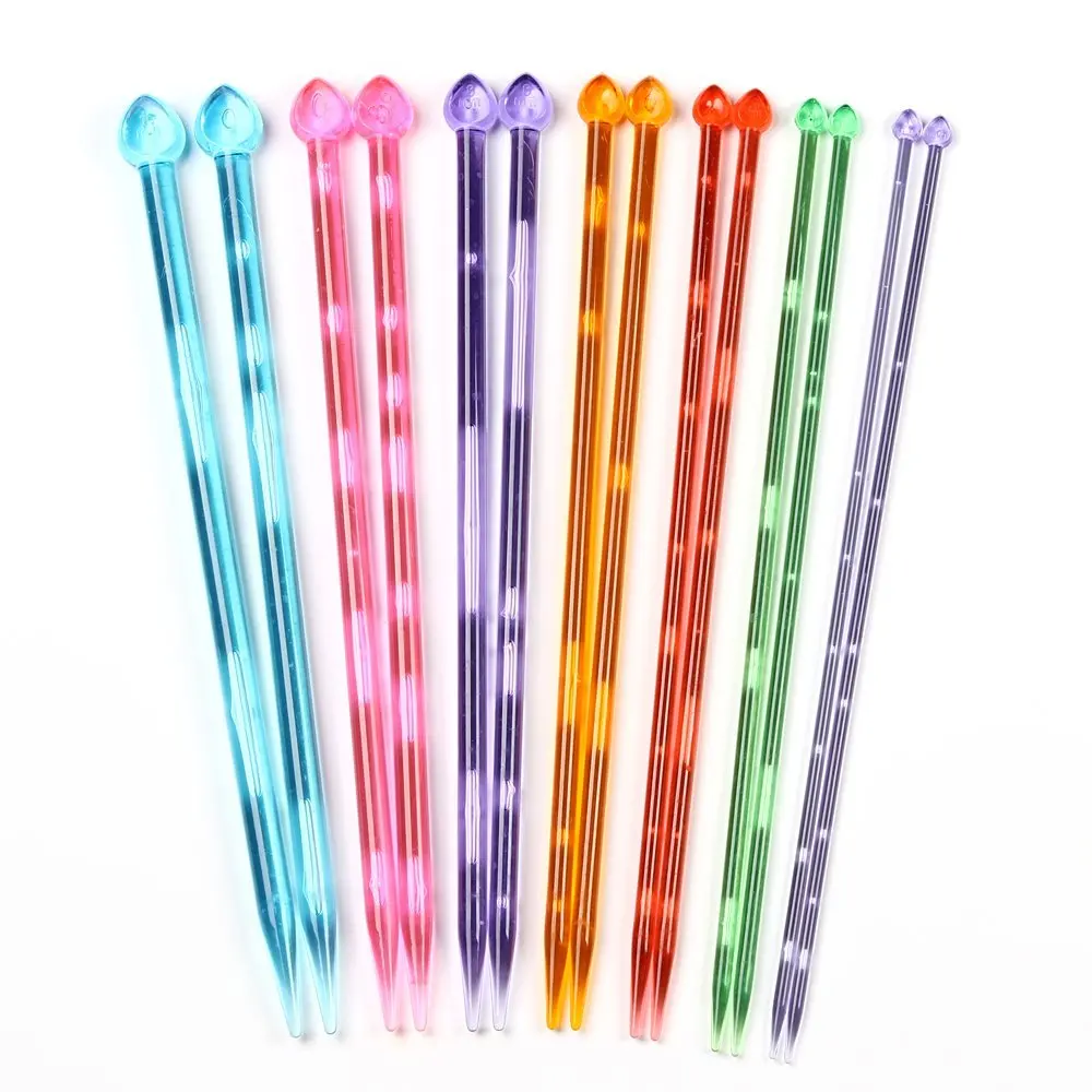 Nova-14Pcs спицы 10 дюймов 25 см случайный цвет пластиковые одиночные острые вязальные