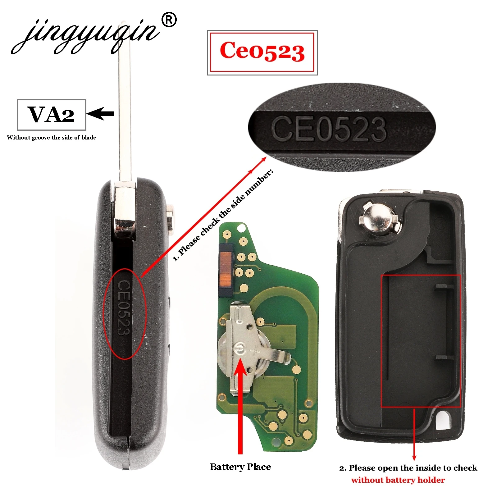 Пульт дистанционного управления jingyuqin Ce0523 Ce0536 ASK/FSK 433 МГц ID46 для Peugeot 407 307 308 607 3