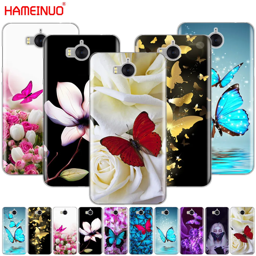 HAMEINUO чехол для сотового телефона с бабочками на белых розах и цветами huawei honor 3C 4X 4C