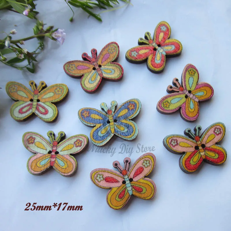 50 шт. деревянные пуговицы-бабочки в стиле ретро | Дом и сад