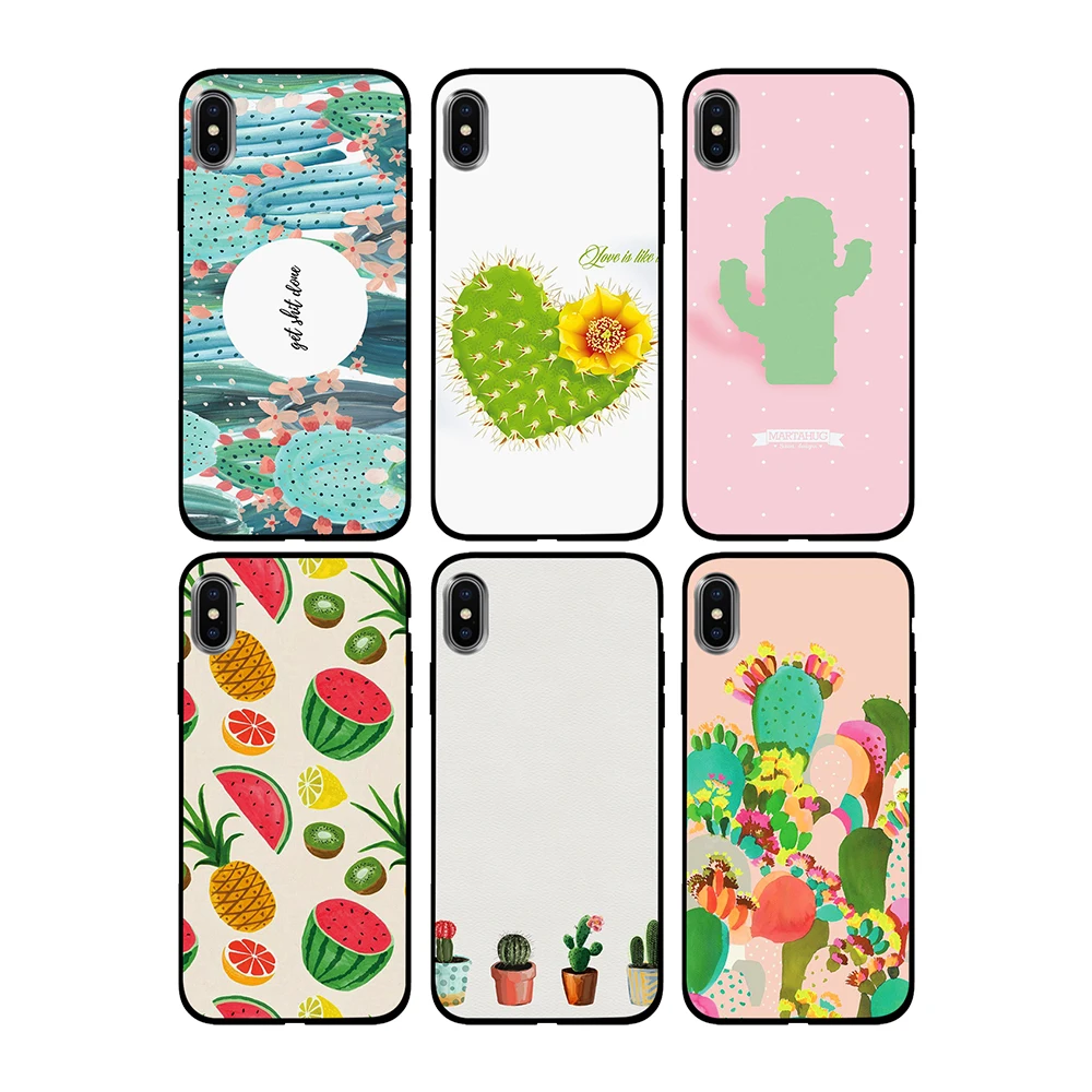 Красивый кактус граффити искусство Мягкий ТПУ чехол для Apple iPhone 6 6S 7 8 Plus 5 5S SE X XS MAX