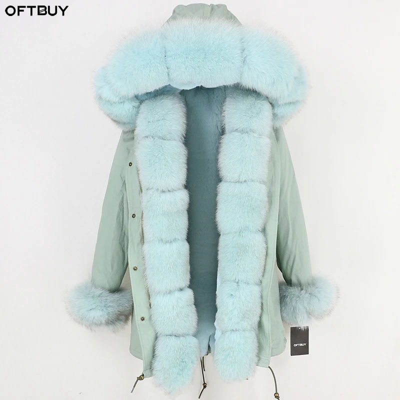 OFTBUY, Длинные парки, зимняя куртка, Женское пальто с натуральным мехом, отделка из натурального Лисьего меха, капюшон, верхняя одежда, уличная одежда, толстая, теплая, съемная