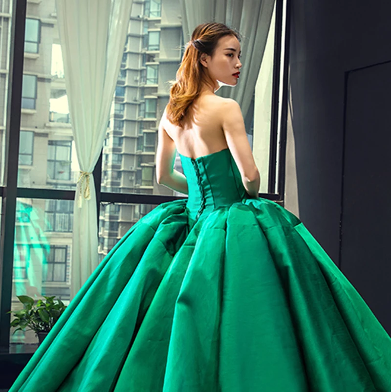 J66858 Jancember зеленое платье Quinceanera 2020 атласные бальные платья без бретелек для