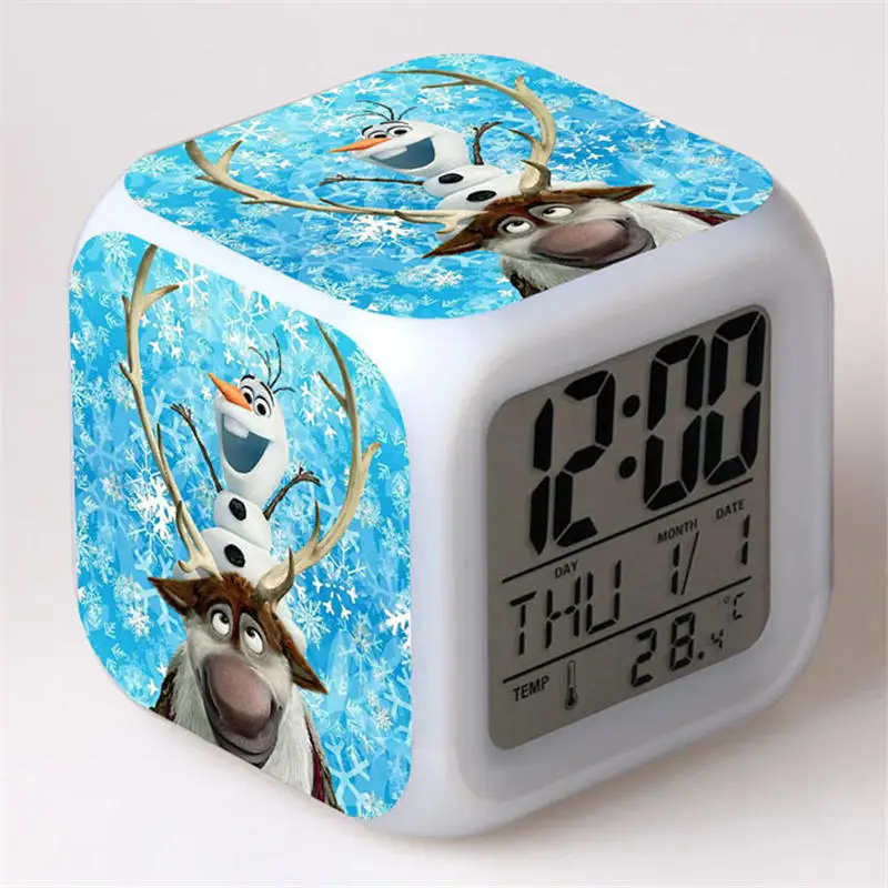 Frozen 2 Disney FROZEN Elsa Ann Мультфильм светодиодный сенсорный будильник для студента мальчик девочка взрослый прикроватный будильник - Цвет: Frozen 2