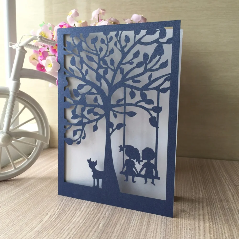 

50pcs Children Happy Birthday Invitation Card wedding party invitaiton card wedding place cards latest invitation Blessing Card